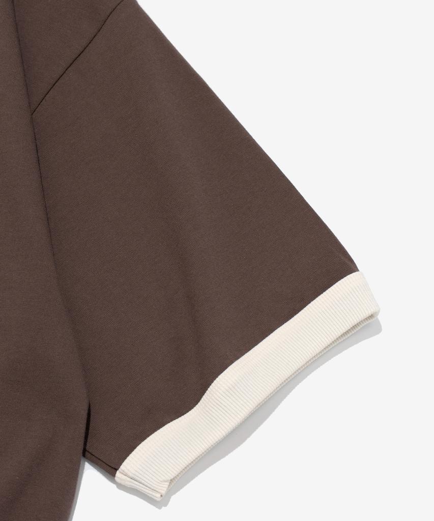 CARGOBROS Washed Heritage Garment Ringer T-Shirt (Brown)