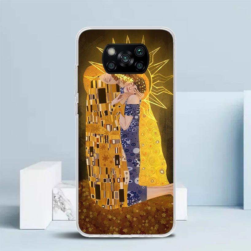 Чехол для телефона 'Поцелуй' Густава Климта Для Xiaomi Poco F7 Ultra X5 X6 X7 Pro M7 Redmi 15C 15 13C 13 12C 12 10C 10 10A 9 9C 9A 9T