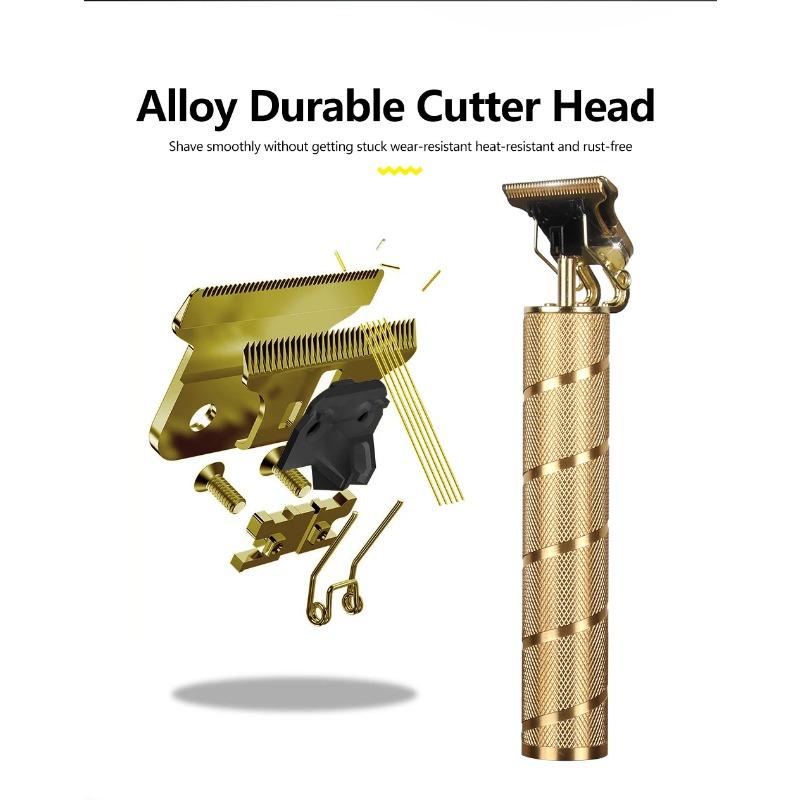 НЕРЖАВЕЮЩАЯ СТАЛЬ Спиральная металлическая винтажная электрическая машинка для стрижки волос T9 Профессиональная электробритва Перезаряжаемый парикмахерский триммер