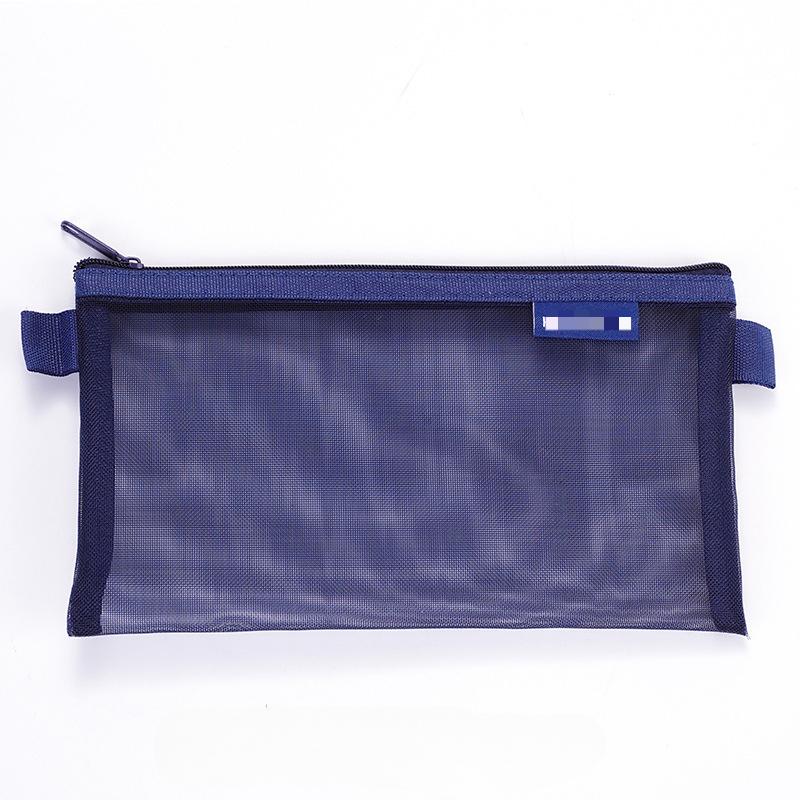 Simple Transparent Mesh Portable Large-capacity Stationery Storage Bag Cosmetic Bag