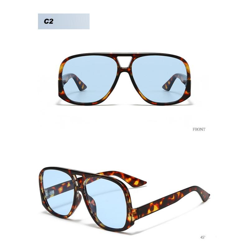 Ladies' Glasses, Retro Large-frame Double-beam Sunglasses.