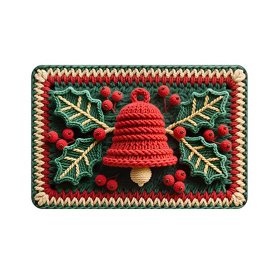 Рождественский коврик для пола с 3D-эффектом, коврик для двери с рисунком Санты, приветственный коврик, нескользящий коврик для пола с изображением рождественской елки и снеговика для прихожей, крыльца, праздничного домашнего декора