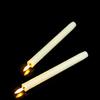 2 Pieces Remote Control Valentine's Day LED Candles USB Charge,25.5 Cm Beige Color Plastic Taper Rechargeable Candle Tear Drop