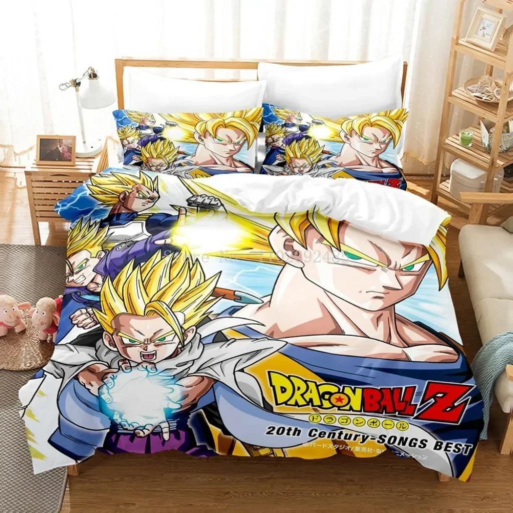 Популярный Аниме Dragon Ball Super Saiyan Сын Гоку Пододеяльник Комплект Постельного Белья Двуспальный Полуторный Для Детей Мальчиков Постельное Белье Пододеяльник Ги