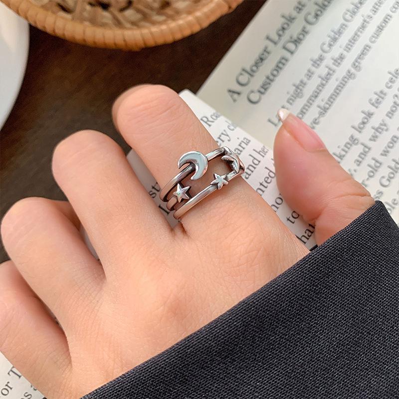 Тайское серебро Женское наборное кольцо - Серебро 925 пробы, Нишевый дизайн, Простые и универсальные украшения