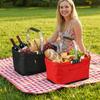26 L Grocery Shopping Basket Oxford Cloth Shopping Bag Basket Grocery Storage Container  Travel