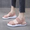 Sports Sandals Women's 2025 Summer New Student Thick-soled Outer Wear Mesh Elastic Band Beach Wind Roman Women's Shoes