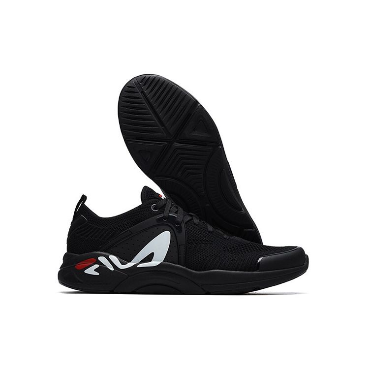 Fila Heritage-FHT Soft Comfortable Shock Absorbing Wear-Resistant Low-Top Casual City Commuting Running Shoes Men Sneaker Black A12M132104FBK