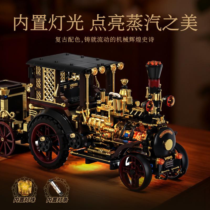 Новое поступление MOC Ретро Механический Паровой Автомобиль 3D Конструктор Образовательный Набор Строительных Блоков Игрушки Взрослые Дети Праздничные Подарки Мальчики