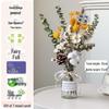 Dried Flower Bouquet: Real Baby's Breath & Eucalyptus for Everlasting Decorative Ornaments in Living Room