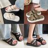 Women Spring Solid Color Thick Slope Outdoor Slippers Summer Casual Flat Soft Bottom Anti Slip Beach Sandals Shoes 36-41