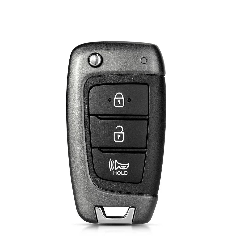 KEYYOU 1PCS New Folding Flip Smart Car Key Fob For HYUNDAI Tucson Elantra Accent Solaris Kona Verna 2017+ 3/4 Buttons Key Shell