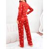 Women's Pajamas Casual Round Neck Long Sleeve Long Pants Fall and Winter Comfortable Set Girl Sleepwear Homewear