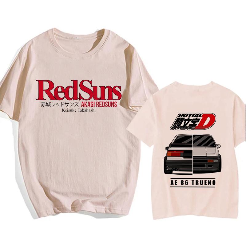 Redsuns Мультяшные Готические Топы Японское Аниме Initial D Европейский Размер Футболка AE86 Забавная Харадзюку Манга Футболка Мужская Графическая Футболка Мужская