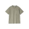 Carhartt WIP Свободная футболка с круглым вырезом, коротким рукавом и нагрудным карманом. Унисекс. Цвет: Дымно-зеленый. A241021-0FL-PG