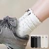 Women's Mid-calf Socks, Boneless Cotton Socks for Spring and Autumn, Polka Dot Lace Bow Long Socks, Polka Dot Versatile Socks, Pile Socks