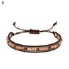 Women Bracelet Adjustable Braided Rope Faux Crystal Vintage Ethnic Style Hollow Out Wrist