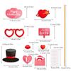 Practical-25 Piece Valentine's Day Photo Booth Props Decor Valentines Day Decorations Pink Paper