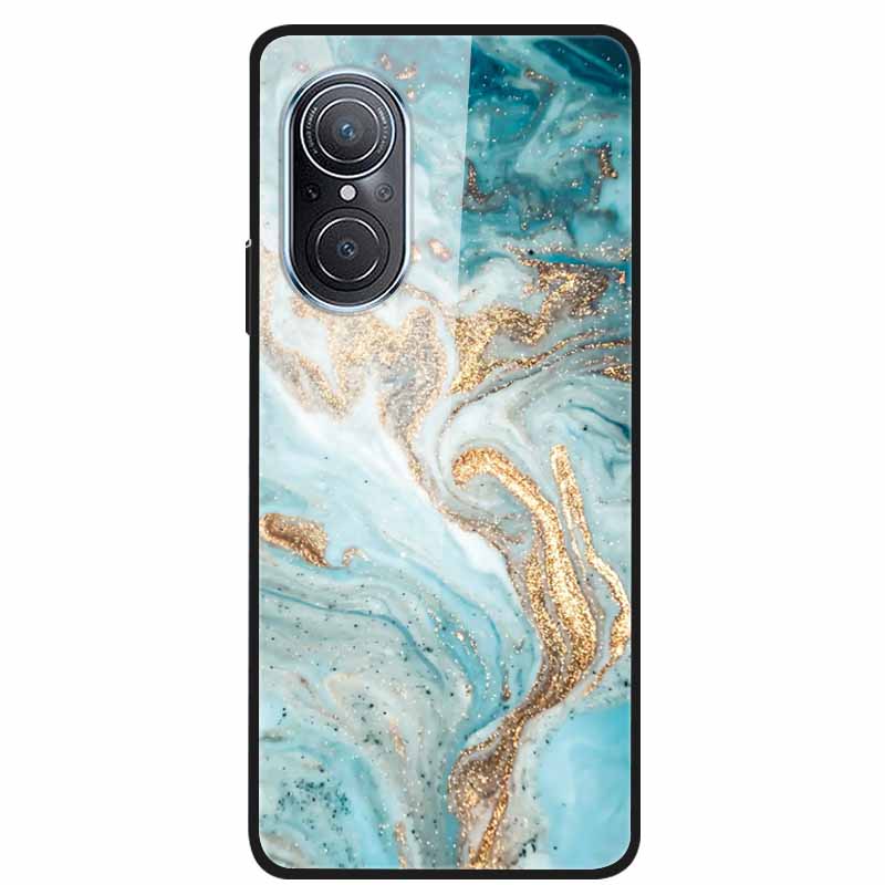 Чехол для Huawei Nova 9 10 Мраморное закаленное стекло Задняя крышка Жесткая для Huawei Nova9 10 SE Чехол Nova10 Ударопрочный Funda Coque