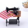 1:12 миниатюрных деревянных швейных машин, набор с нитками, ножницами, аксессуары, декор для кукольного домика, миниатюрная мебель, детские игрушки