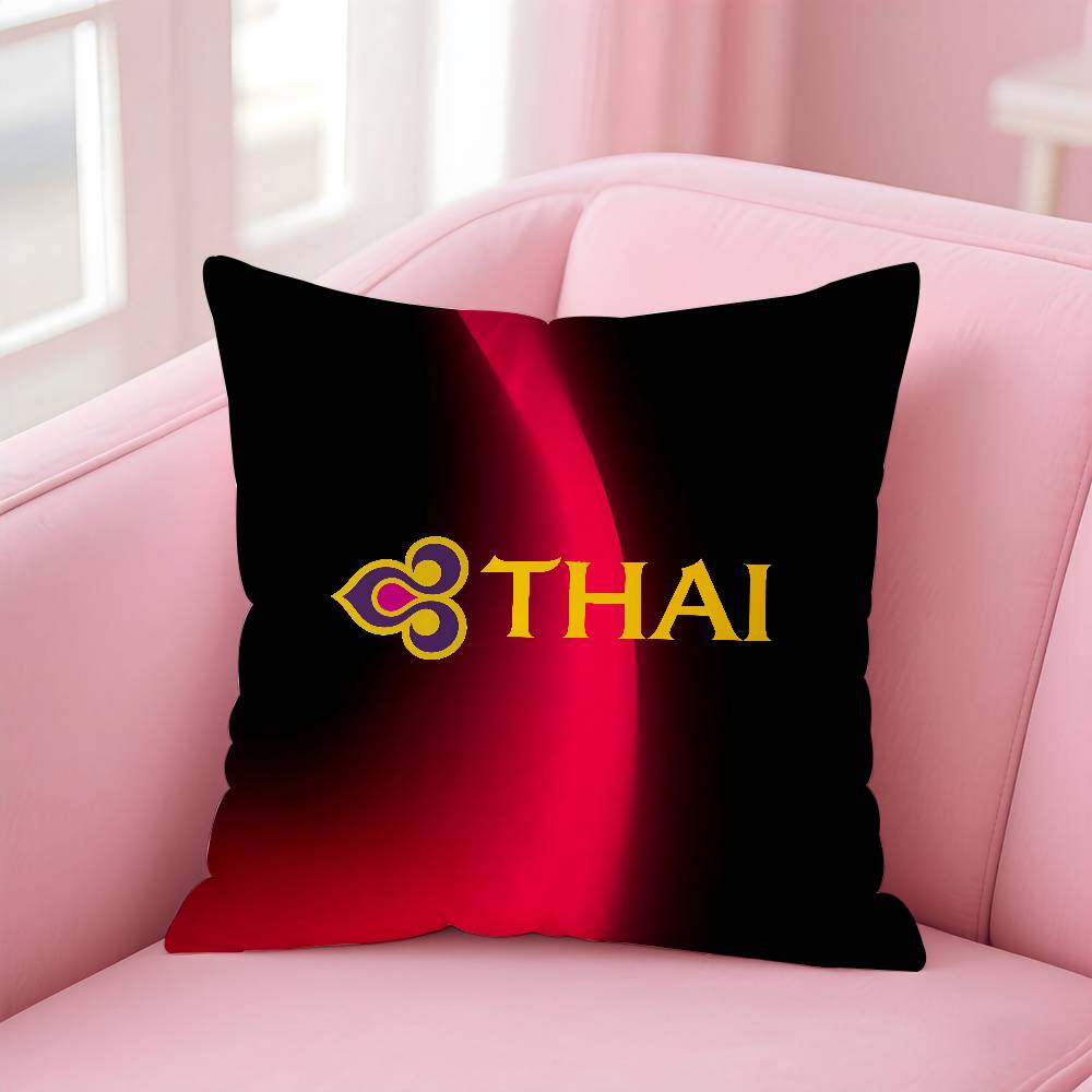 Чехол для подушки Thai Airways International Уютный диван-кровать Шелковистый Элегантный Невидимая молния Индивидуальный Декоративный чехол для подушки