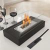 Desktop Firepit with Dual Glass Panels Indoor Outdoor Backyard Balcony Patio Rectangle Fireplace