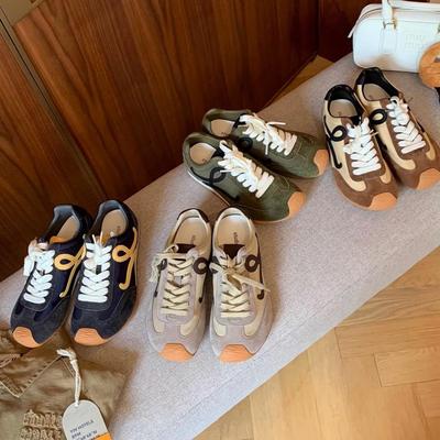 Женские ретро кроссовки из коровьей кожи на осень 2025 года с асимметричным носком, внутренней платформой и шнуровкой