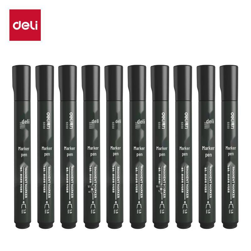 Deli S550 Oil-Based Broad Tip Marker Pens