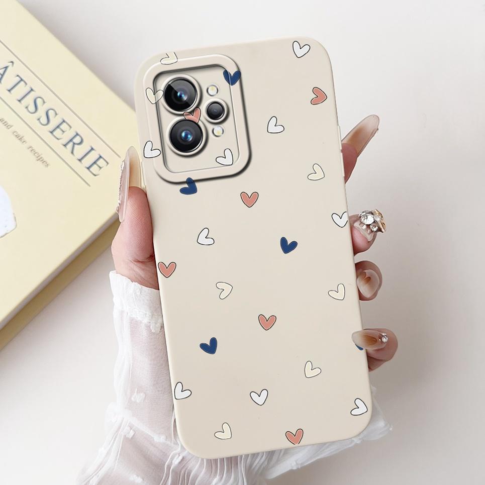 Девочковый чехол-сердечко для Realme GT2 Pro Чехол Realme GT Neo2 GT2 GT Neo 3T Funda Мягкий матовый силикон Защитная крышка для объектива Capa