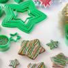 10 Piece Five-pointed Star Shaped Christmas Star Tree Cookie Cutters Green Biscuit Stamp  Bakery