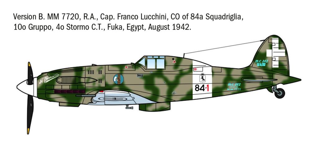 Italeri 1/72 WWII Итальянский Macchi MC.202 Folgore Ас Пластиковая Модель IT1481 (Самолет)