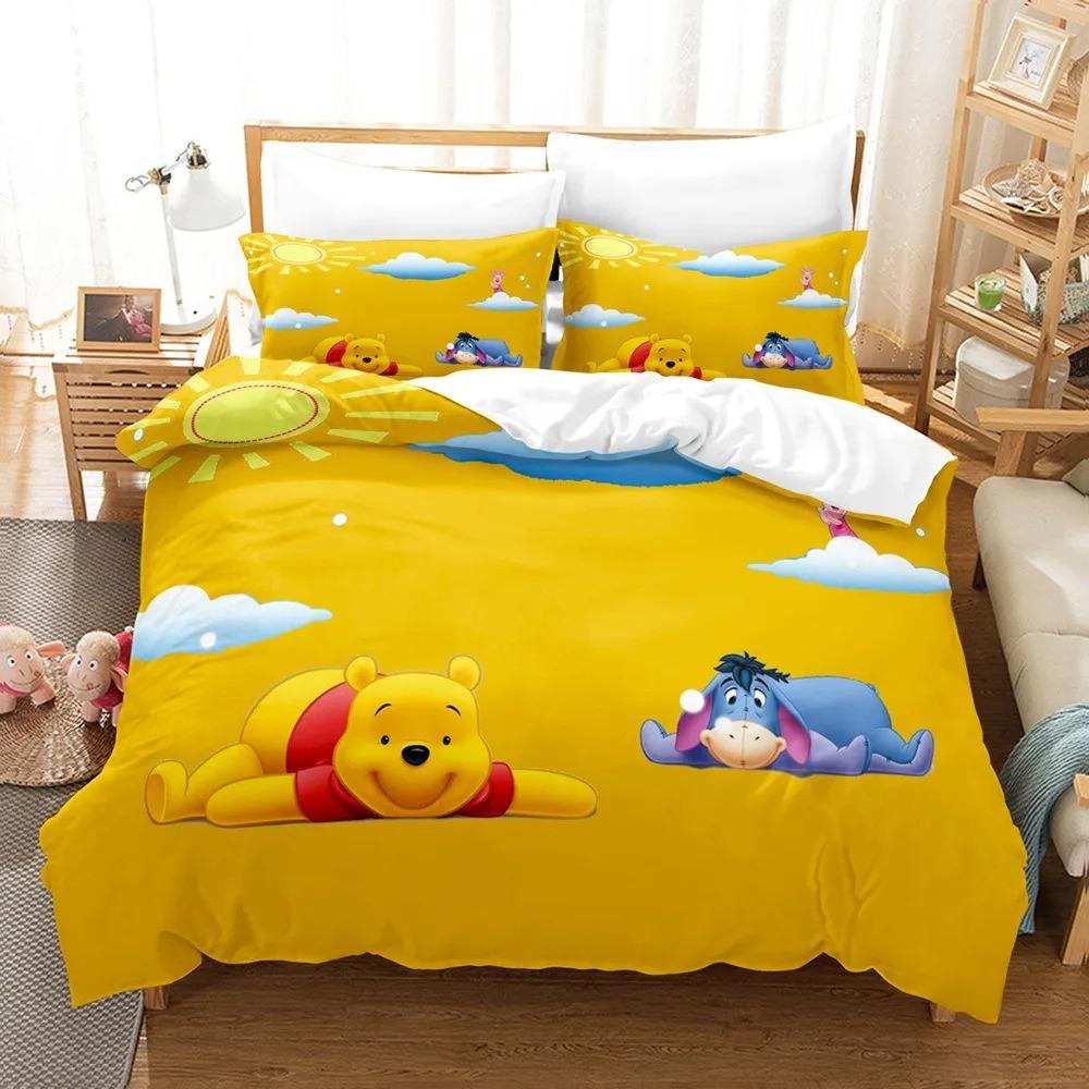 Winnie the Pooh duvet cover set quilt home single twin bed full queen size girl boy bedding set gift 200x200cm