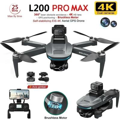 L200 PRO MAX Дрон 4K 2-осевой PTZ HD Двойная камера 360° Лазер для предотвращения препятствий Бесщеточный двигатель GPS 5G WIFI RC FPV Квадрокоптер Игрушка