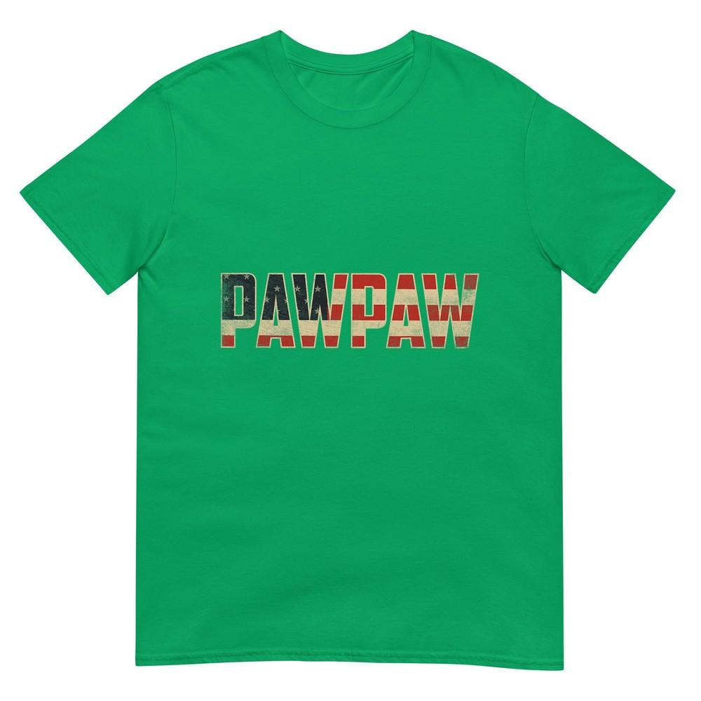Pawpaw Bold Patriotic American Flag Fathers Day Pawpaw Tshirt