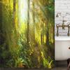 Misty Forest Nordic Style Shower Curtains Set With Hooks Waterproof Green Natural Landscape Home Decoration Bathroom Curtain New