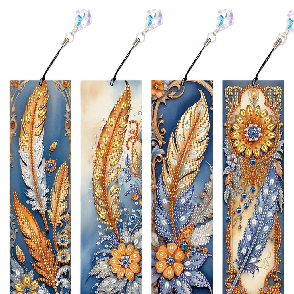 4 шт. Закладки для алмазной живописи с перьями, сделай сам, алмазная мозаика, закладки для читателей, декор для книг для дома и офиса, идея для подарка