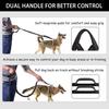 Dog Leash with Waist Bag Reflective Retractable Leash for Two Dogs Hands-Free Running Leash with Padded Handles Night Safety Walking Gear