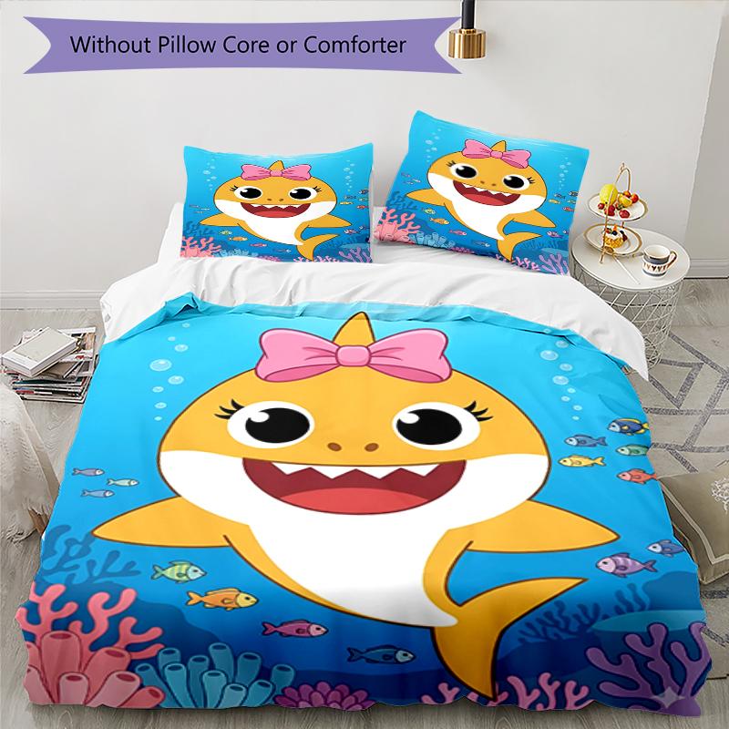 3pcs Shark Bedding Set Duvet Cover Closure Includes 1 Duvet Cover & 2 Pillowcases, Soft and Comfortable for All Seasons.