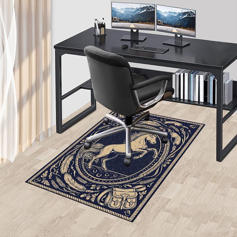 1PC Horse Feathers Non-Slip Floor carpet, Office, family, bedroom, Studio - Large Area Rug, Decorative Mat, Longlasting Material-C0450