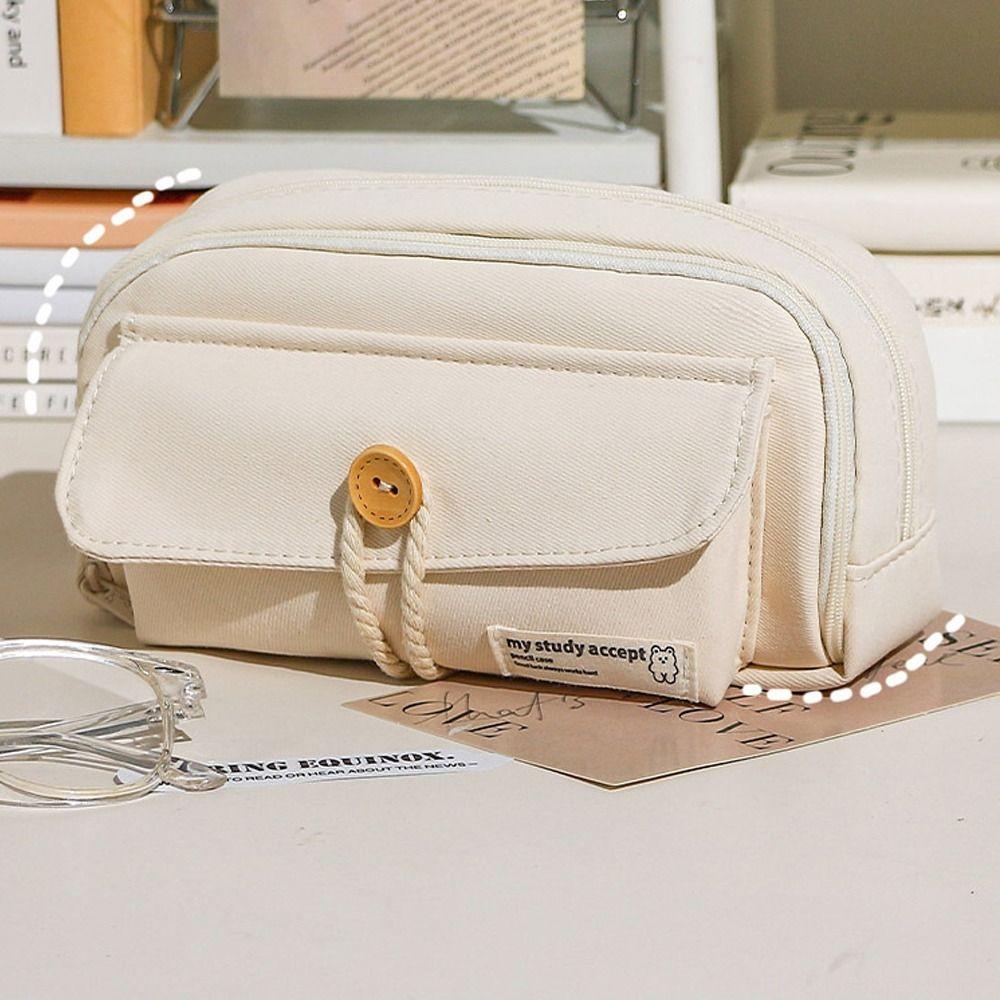 Fabric Stationery Case Multi-function Cosmetic Pouch New Pencil Bag Student School Supplies