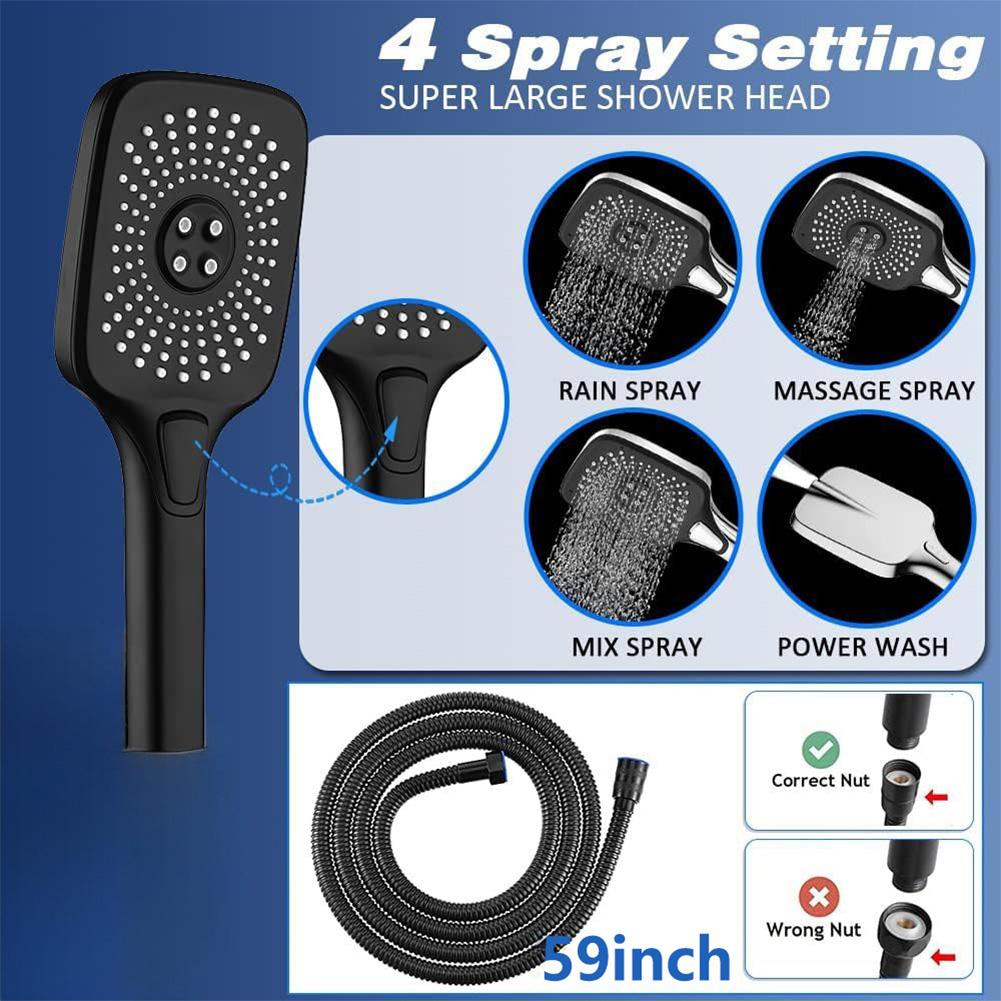 12-дюймовые душевые лейки Rain/Traffal, регулируемые по высоте/углу, набор для душа для ванной комнаты с удлинителем, напорная душевая лейка