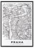 Poster Map of the City of Prague In a Black Frame