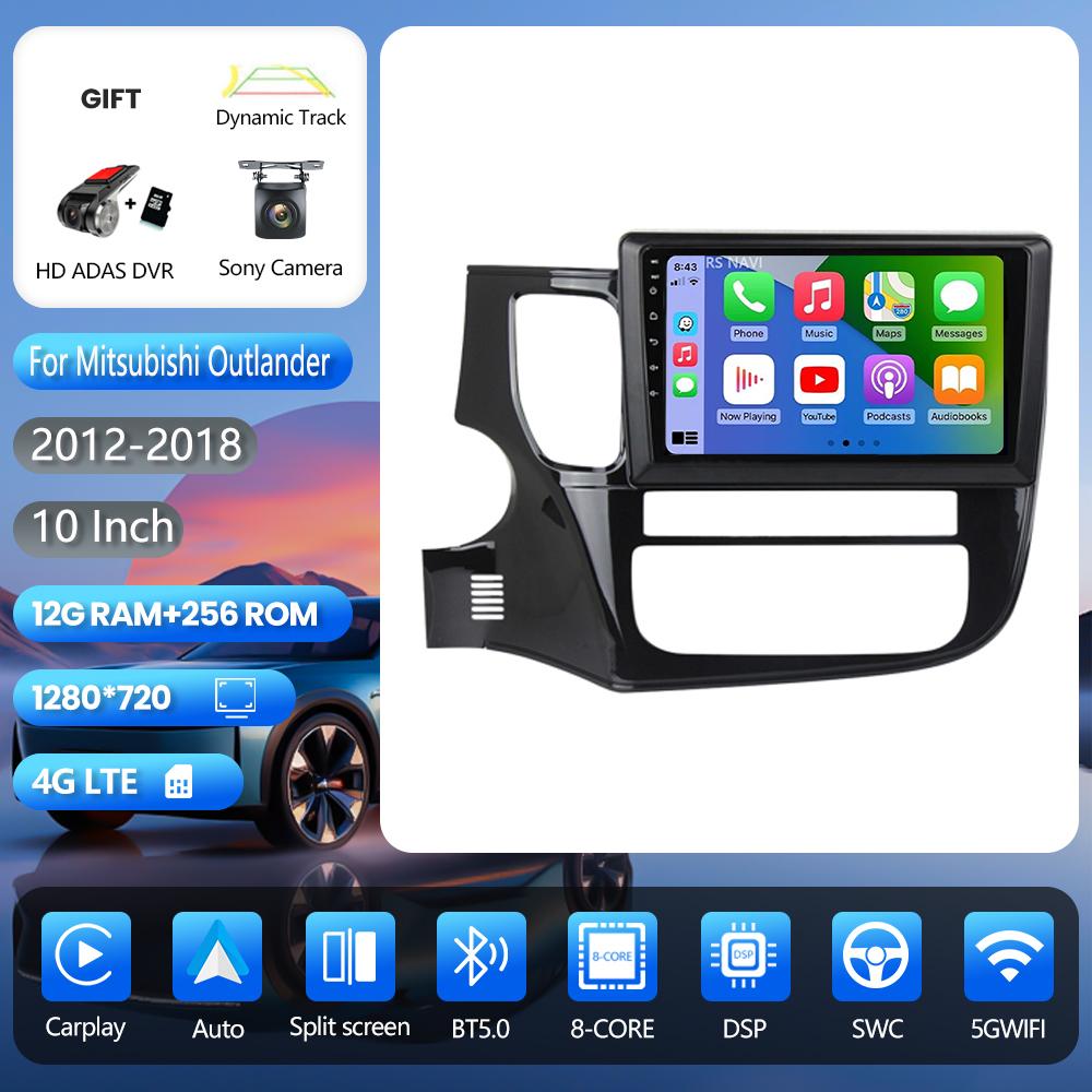 Android 16 для Mitsubishi Outlander 3 GF0W GG0W 2012 - 2018 Carplay Auto Автомагнитола Мультимедийный плеер Навигация Экран Qualcomm