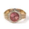 THE BLING KING Женские часы Детский розовый циферблат Полностью инкрустированные Кварцевые часы Роскошные Стразы Водонепроницаемые Наручные часы Маленького размера Для женщин