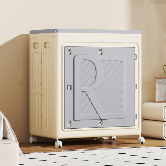 Контейнер для хранения одежды с крышкой и колесами, большой вместимости, с двойными дверцами, складной, для белья, одежды, простыней, одеял, закусок, игрушек, органайзер для шкафа