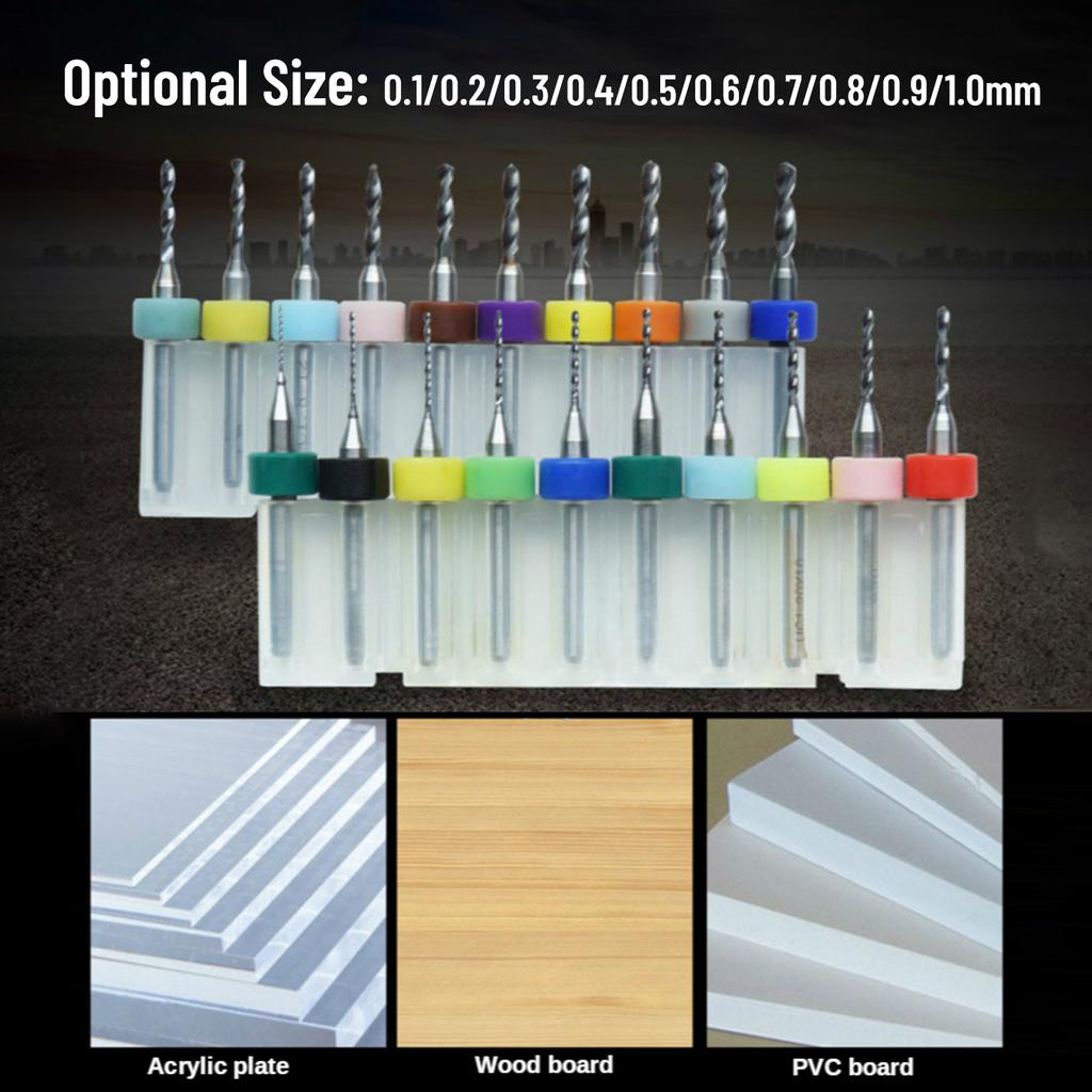 Power Tools PCB Drill Bits Supplies 10pcs Circuit Board Carbide Twisted