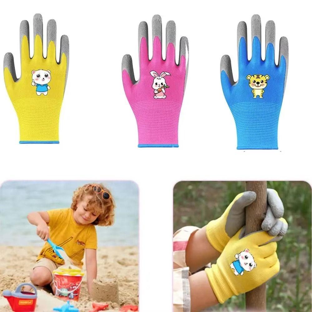 Breathable Kids Garden Gloves Latex Coated Children Protective Gloves Garden Work Gloves For Kids