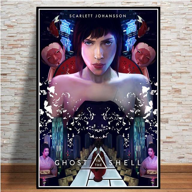 Ghost In The Shell Fight Police Future Sci-Fi Poster and Prints Japan Anime Canvas Printing Wall Art Picture for Room Home Decor
