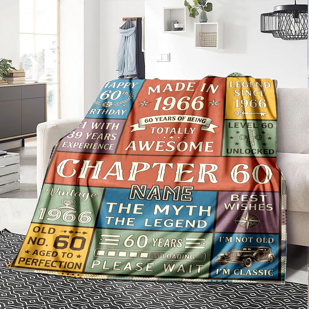 Chapter Celebration Customize Your Name Blankets Comfortable Soft Lightweight Multiseason Blanket For Picnics Sofas Offices Beds Living Rooms Perfect