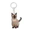 Cat Keychain Double Sided 2D Flat Acrylic Pet Hanging Decoration Lifelike Cat Keyring Accessories for Car Mirror Window Backpacks